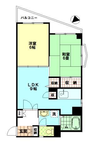 グレース赤塚(2LDK/4階)の間取り写真