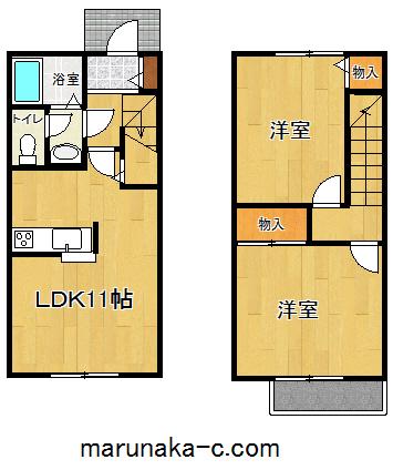 壽ハイツ(2LDK/1階)の間取り写真