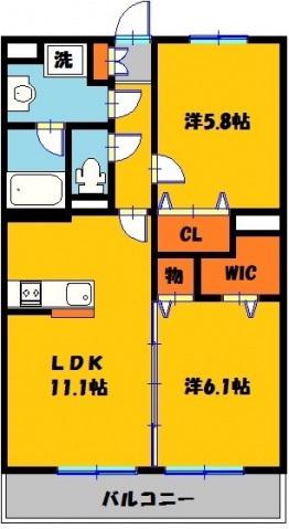 Y&Mガーネット(2LDK/1階)の間取り写真