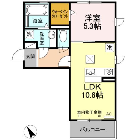 グリーンヒル柏森(1LDK/1階)の間取り写真