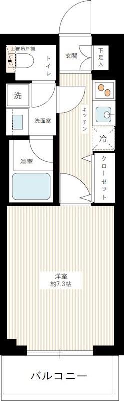 ARCOBALENO OSHIAGE イースト(1K/5階)の間取り写真