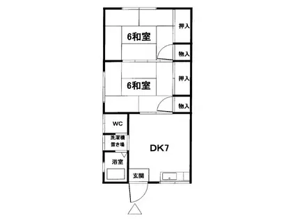 西山荘(2DK/2階)の間取り写真