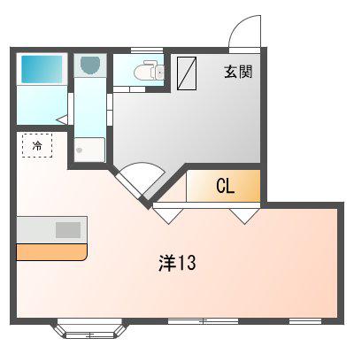 ノーブルハイム(ワンルーム/1階)の間取り写真