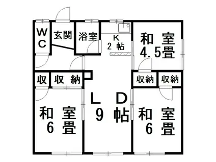 オリーブハウス6(3LDK/1階)の間取り写真