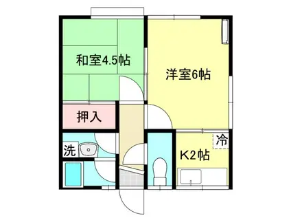 メゾン繁栄(2K/2階)の間取り写真