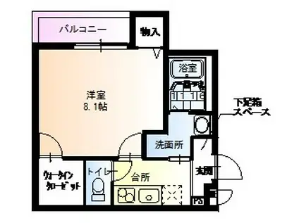 フジパレス若江岩田(1K/3階)の間取り写真