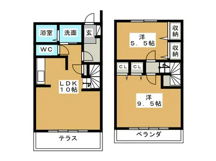 メゾンド前田A(2LDK/1階)の間取り写真