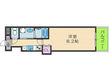 フォレスト梅田西(1K/9階)の間取り写真