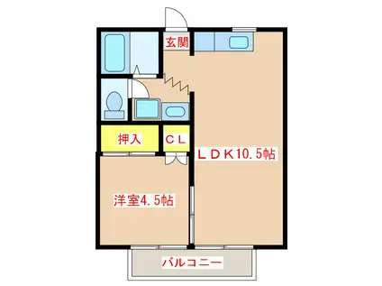 シェスタTOMO(1LDK/1階)の間取り写真