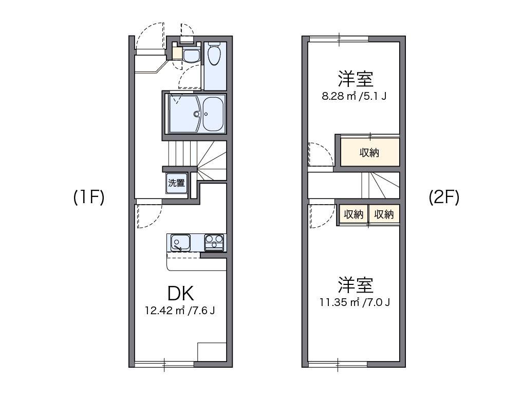 レオパレスアイ(2DK/1階)の間取り写真