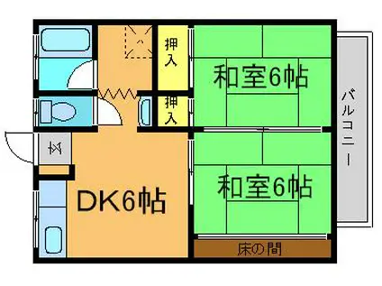 別府藤コーポ(2DK/1階)の間取り写真