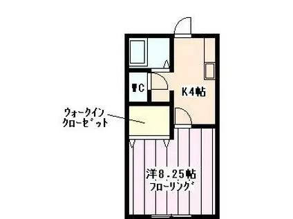 シャルム中村VI(1K/1階)の間取り写真