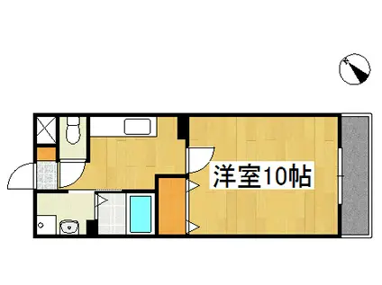 マリベール羽島(1K/1階)の間取り写真