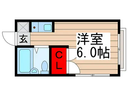 石川ハイツ(ワンルーム/2階)の間取り写真