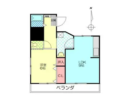 宮本ビル(1LDK/4階)の間取り写真
