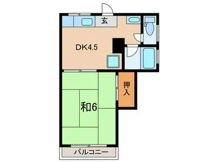渡辺マンション(1DK/3階)の間取り写真