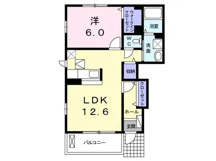 サニーブライトI(1LDK/1階)の間取り写真