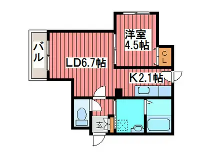 フォレストコート福住(1LDK/2階)の間取り写真