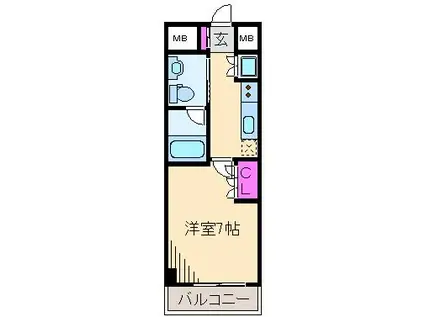 ラティエラ武蔵小杉(1K/4階)の間取り写真