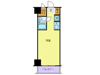 ルイシャトレ恵比寿(ワンルーム/2階)の間取り写真