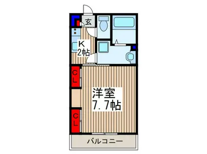 リブリ・大戸(1K/1階)の間取り写真