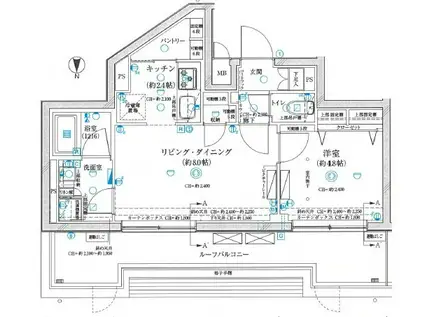 GRAN PASEO神楽坂II(1LDK/5階)の間取り写真