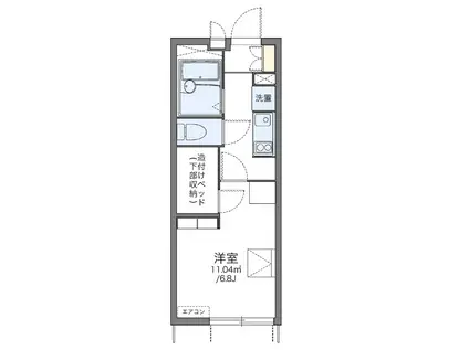 レオパレスグレース クレストⅠ(1K/1階)の間取り写真