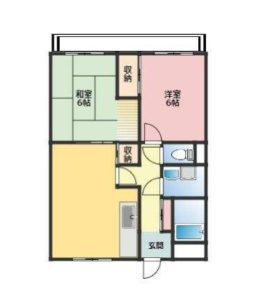 アパルタメントマーサ(2DK/2階)の間取り写真