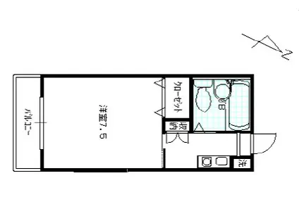 コーポヤチヨⅠ(1K/1階)の間取り写真