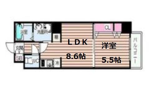 CIFI大阪天満(1LDK/6階)の間取り写真