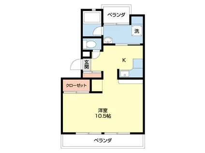 東和コーポラス(ワンルーム/4階)の間取り写真