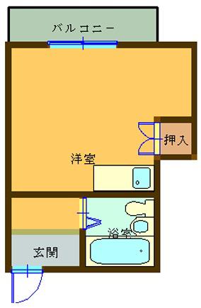 白岡ハイツ(ワンルーム/2階)の間取り写真