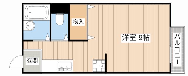 サンシティ長浜A棟(ワンルーム/2階)の間取り写真