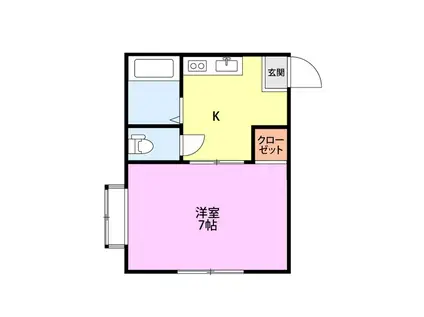 ロイヤルパレス大栄町(1K/2階)の間取り写真