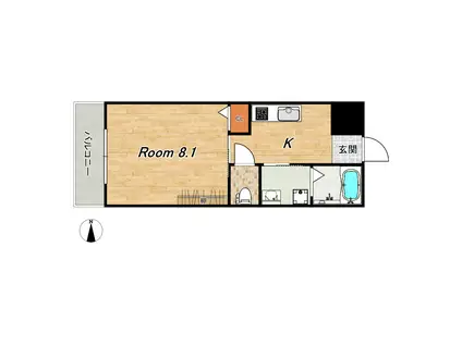 MESA VERDE 桂(1K/3階)の間取り写真