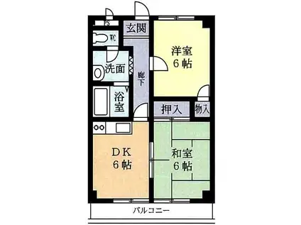 Mビル(2DK/2階)の間取り写真