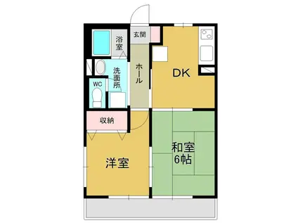 ハイムカトレアB棟(2DK/2階)の間取り写真