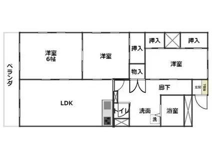 ニュー青江マンション(3LDK/4階)の間取り写真
