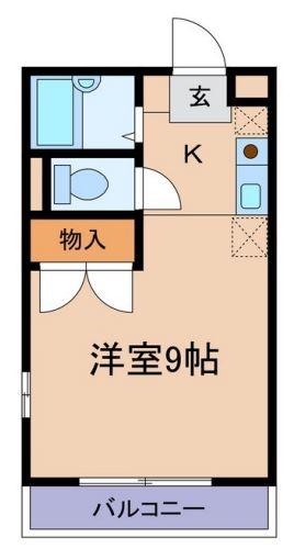 カーサベルデ1(1K/2階)の間取り写真