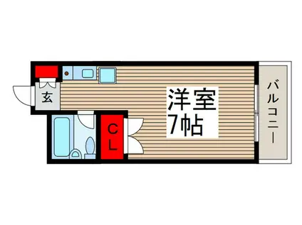 キャトルセゾン清瀬(ワンルーム/2階)の間取り写真