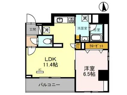 HABITAT平野(1LDK/5階)の間取り写真