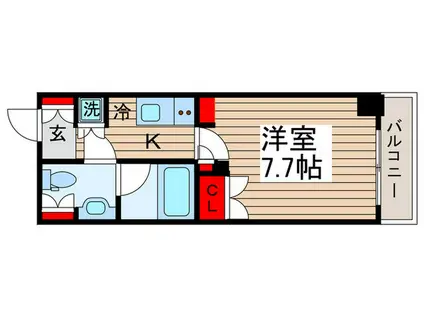 レジディア月島II(1K/6階)の間取り写真