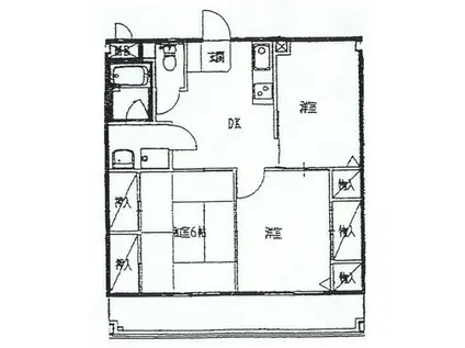 竹内ビル(3DK/2階)の間取り写真