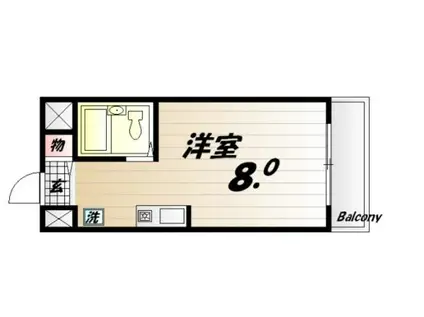 ヴィップハイツ(ワンルーム/5階)の間取り写真