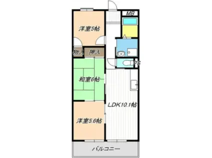 第2奥村ハイツ(3LDK/2階)の間取り写真