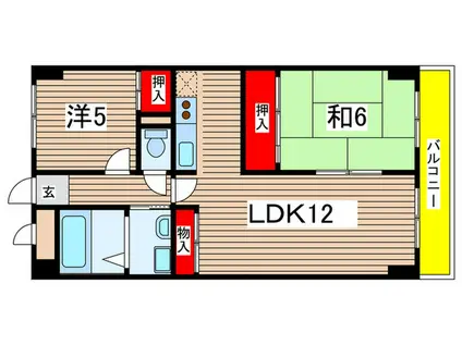 セレニティ武庫之荘弐番館(2LDK/6階)の間取り写真