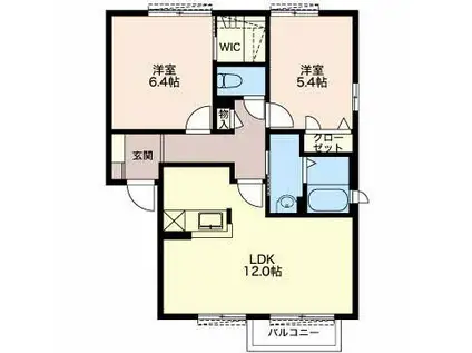 HOME LIKE 野いちご(2LDK/2階)の間取り写真