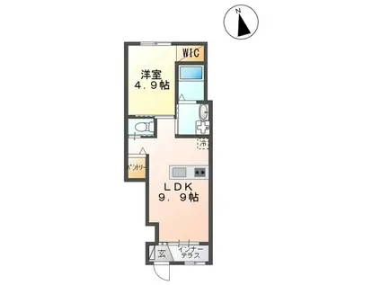 サンライズ(1LDK/1階)の間取り写真