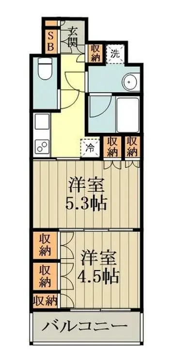 デュオステージ武蔵小金井 4階階 間取り
