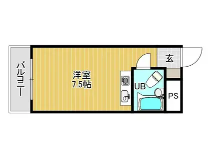 シティハイツVIP(ワンルーム/2階)の間取り写真